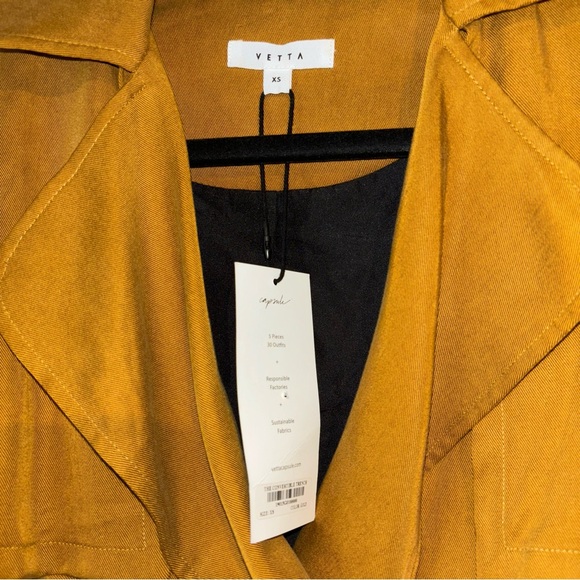 Vetta The Convertible Trench Coat Gold Size XS NWT - Picture 8 of 8